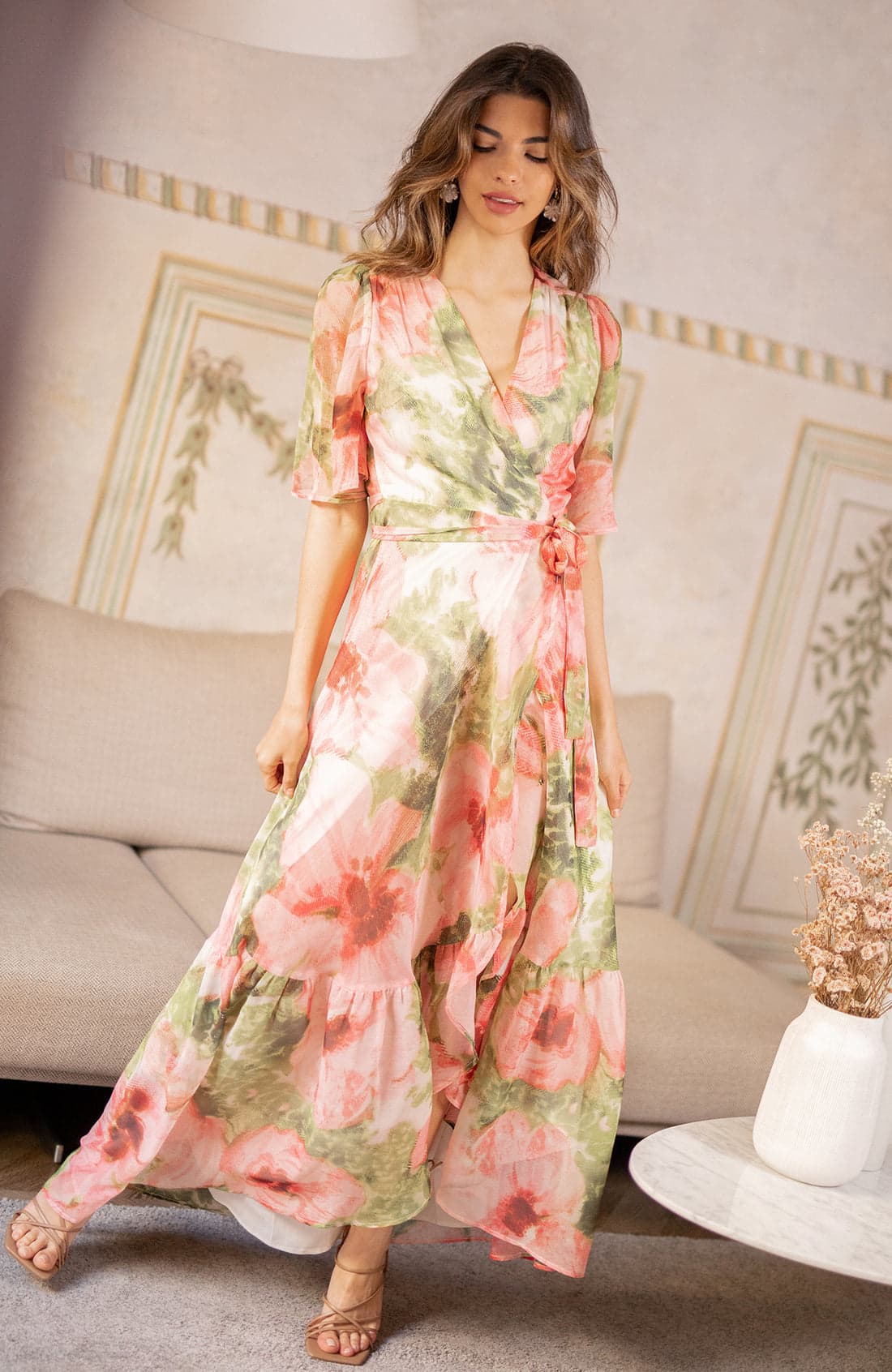Briella Floral Maxi Wrap Dress - Divine