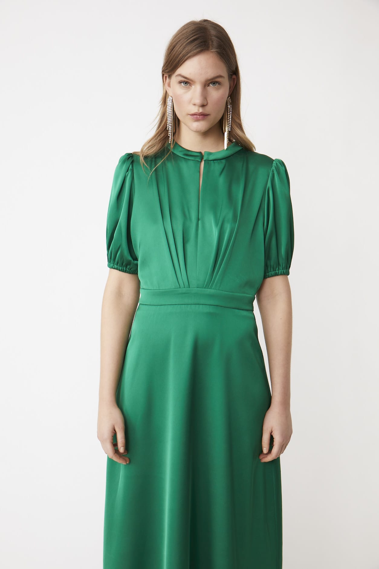 Camila Satin Dress Green - Divine