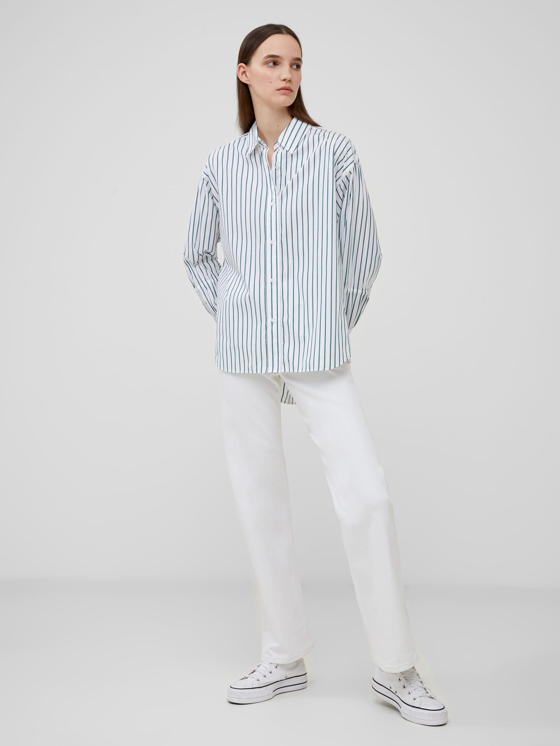 Rhodes Stripe Shirt White/Green