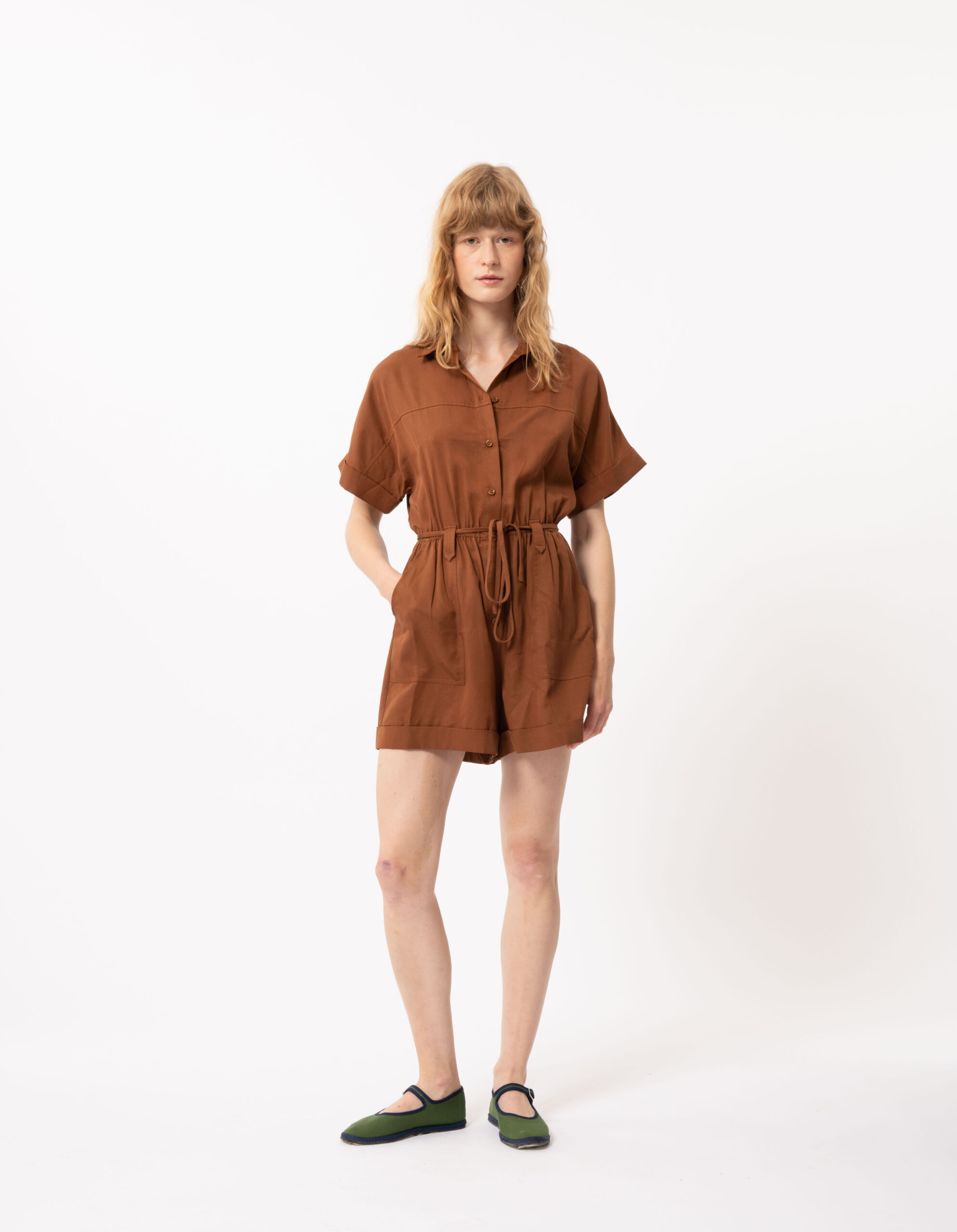 Lily Belted Playsuit Coffee