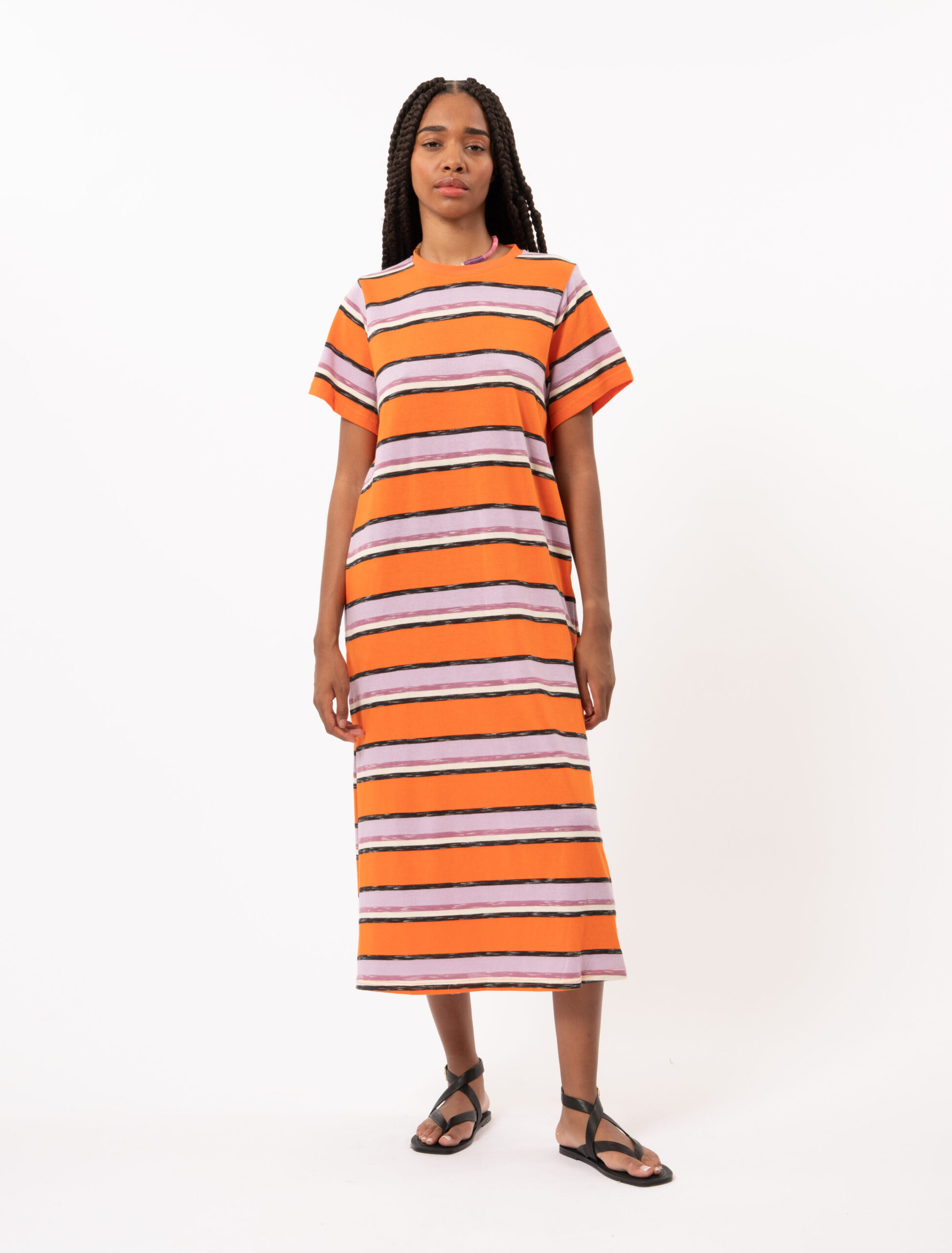 Armony Stripe Dress Orange/Lilac