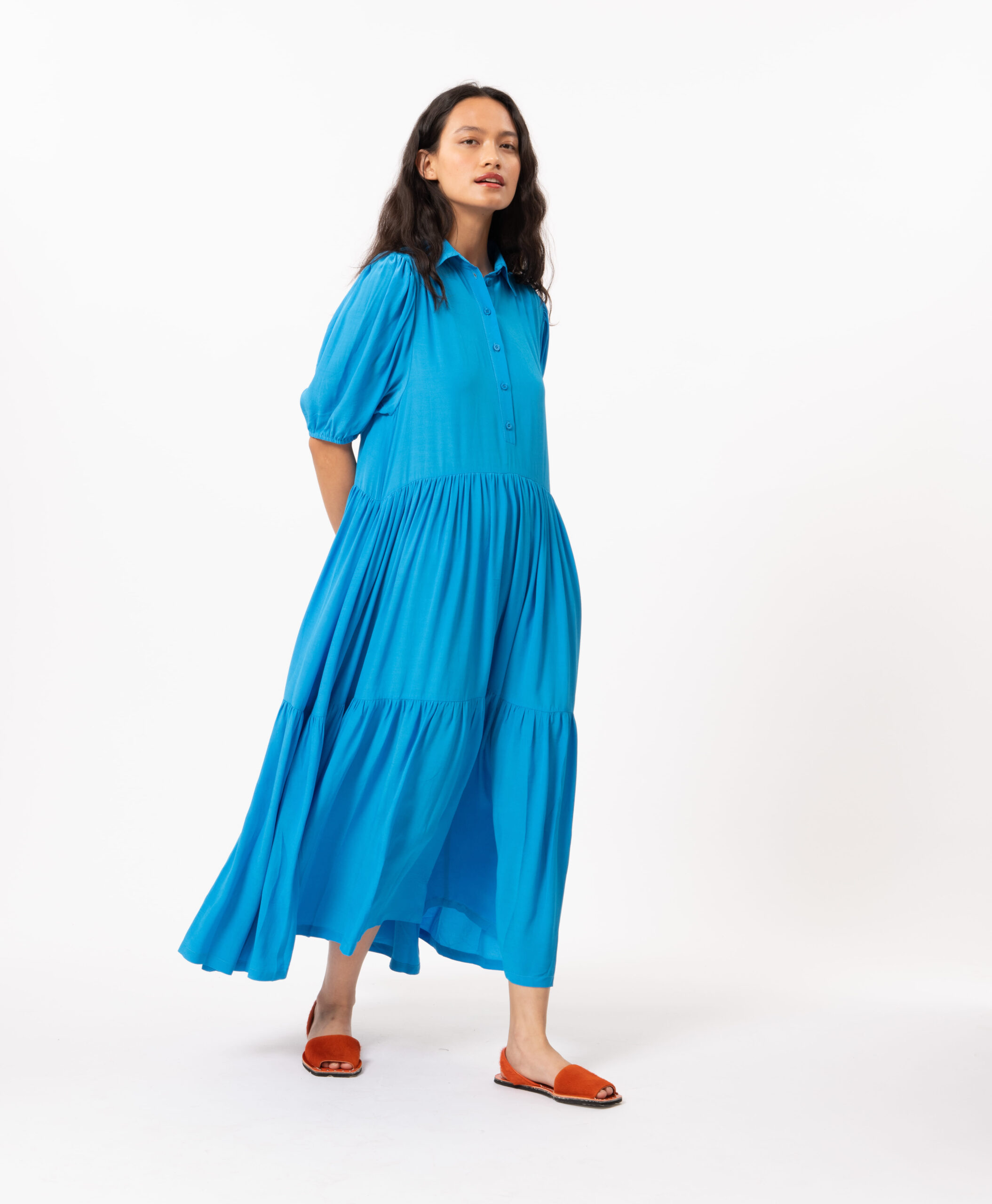 Elif Smock Maxi Dress Blue