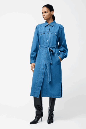 Zaves Chambray Denim Dress