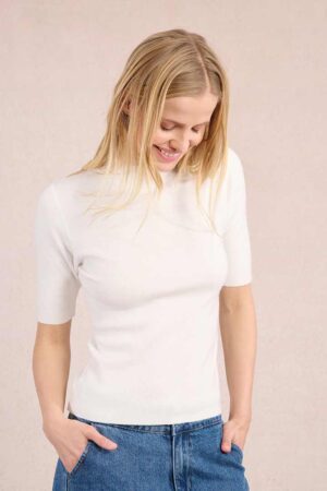 Emma Short Sleeve Top White