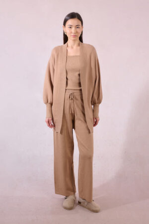 Aria Shimmer Cardigan Camel