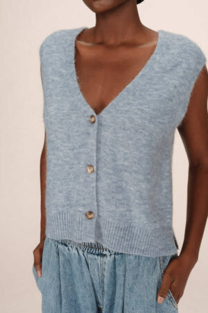 Santa Knitted Gilet Blue