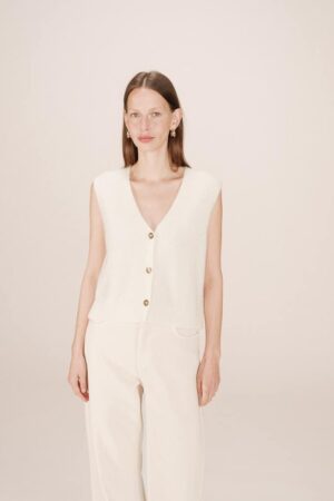 Santa Knitted Gilet Ivory