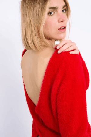 Gemma Twist Back Knit Red