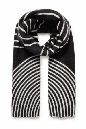 Lana Striped Scarf Black
