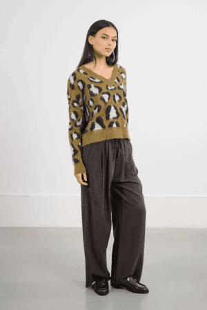 Lily Leopard Knit Khaki