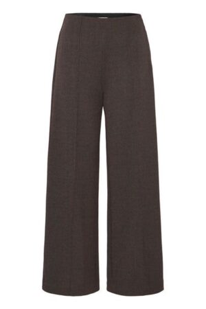Kate Wide Leg Pants Brown Herringbone
