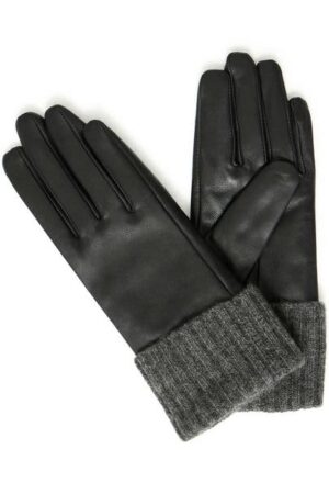 Myrna Leather Mix Glove Black/Grey