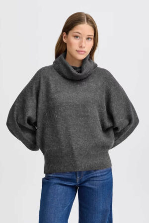 Kamara Roll Neck Dark Grey Melange