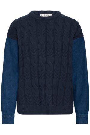 Evayal Cable Knit Dark Sapphire