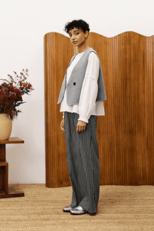 Montaigne Grey Wool Waistcoat