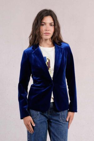 Ally Velvet Blazer Cobalt Blue