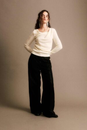 Dorine Wide Leg Trousers Black