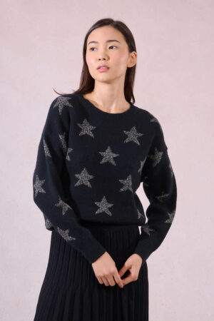 Kayla Star Knit Black