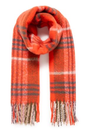 Elma Check Scarf Tangerine Tango