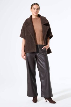 Samaira Leather Look Pants Brown