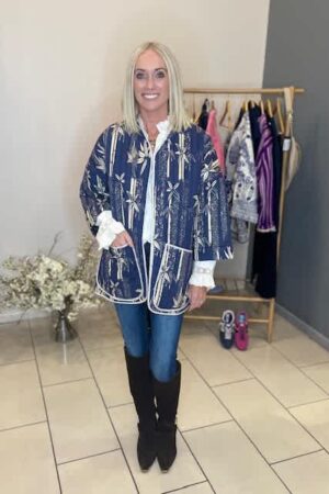 Lulu Quilted Jacket Dark Blue