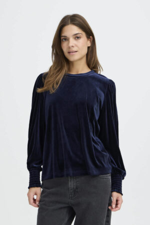 Barbara Velvet Top Sapphire