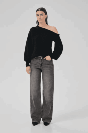 Siva Knit Off Shoulder Black