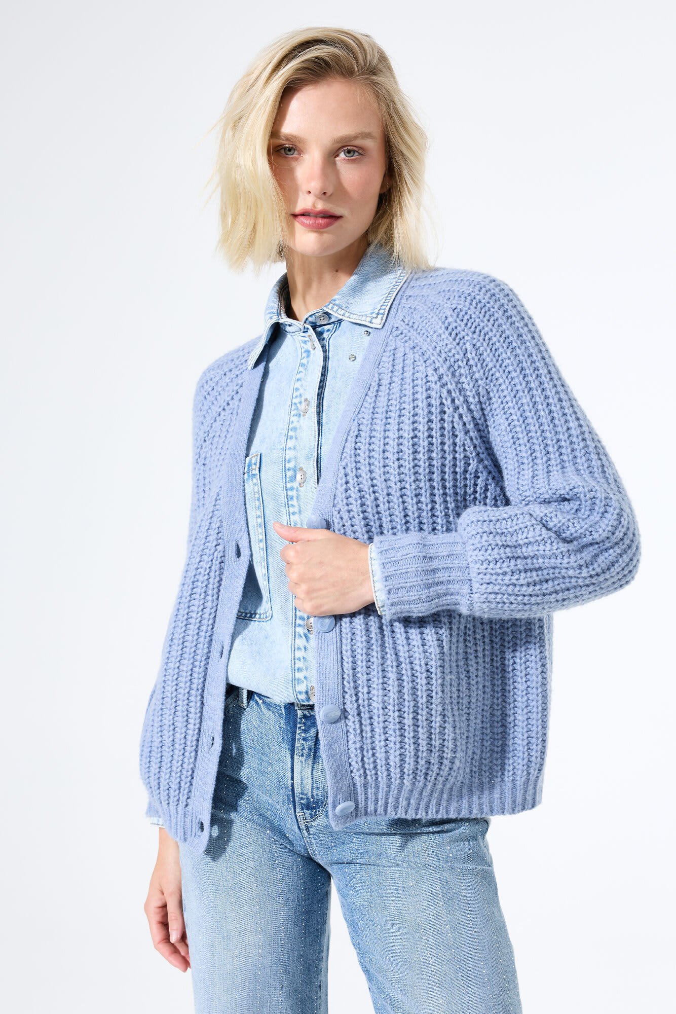 Lola Cardigan Cornflower Blue