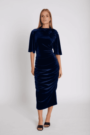 Lena Navy Midi Dress