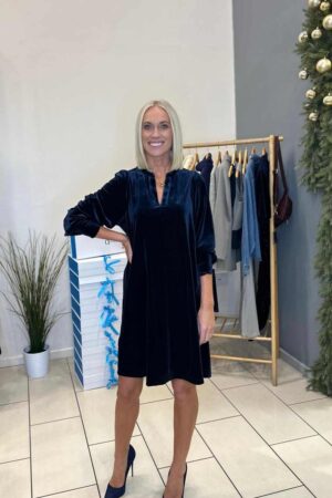 Barbara Velvet Dress Sapphire