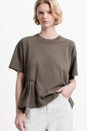 Rallie Assymetric Khaki Tee