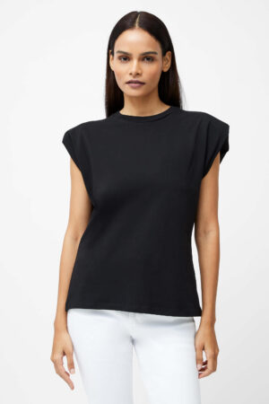 Rallie Shoulder Pad Tank Top Black