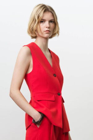 Carlie Tailored Waistcoat Red