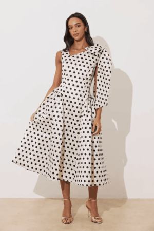 Beatrice Bow Dress Polka