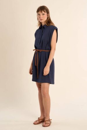 Steph Belted Shift Dress Navy