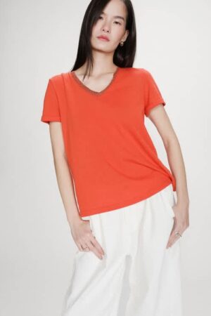 Vasco Glitter Tee Orange