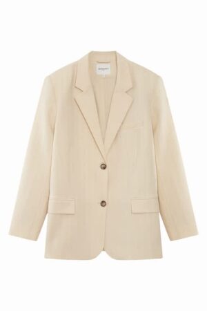 Velvet Pinstripe Blazer Vanilla