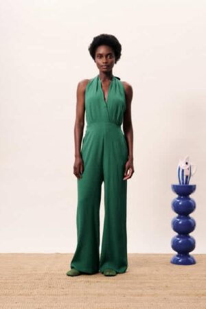 Frnch Backless Jumpsuit Green